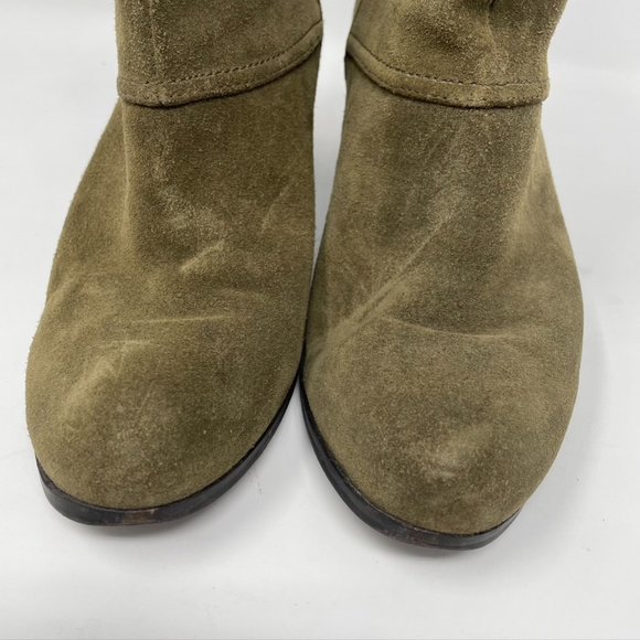 Sam Edelman Womens Olive Green Suede Ankle Heel Bootie  Size 8 - Picture 6 of 12